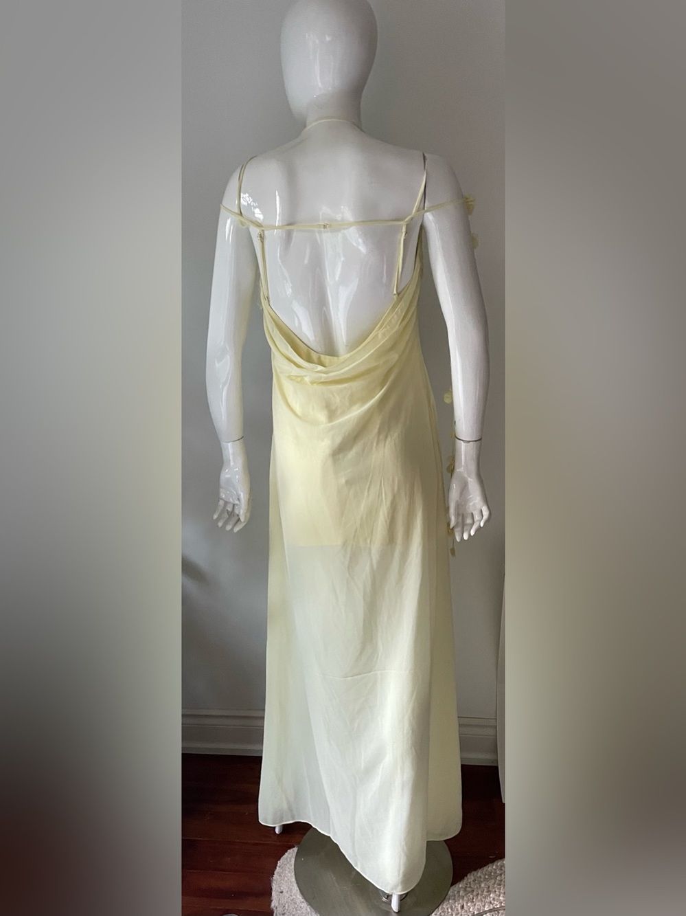 MESHKI Rosalie Floral Chiffon Maxi Dress – Pastel Lemon – Size Large (NWT) - Picture 3 of 7